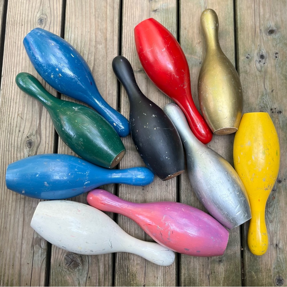 Vintage Wood Bowling Pin